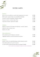 Menu Les Caudalies - Les entrées, salades, ...
