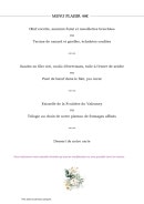 Menu Les Caudalies - Le menu plaisir