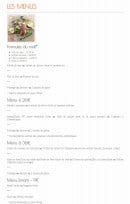 Carte et menu de Les Petites Voiles à Parcieux — Formules