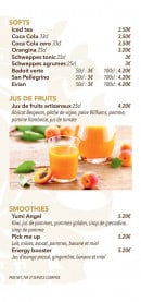 Menu C House - Softs, jus de fruits et smoothies 