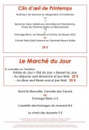 Menu Le Saint Laurent - Le menu printemps et le menu du marché