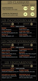 Menu Pizzaiolo - Les pizzas