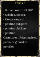 Menu La Boite à Mousse - Les plats