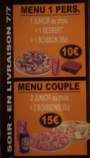 Menu Pizza bueno - menu 1 perso et couple 