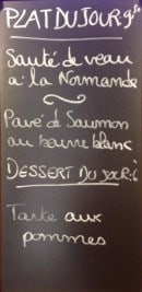Menu Aux Brasseurs Gourmands - Un exemple d' ardoise du jour