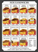 Menu Restaurant Anatolie - Les sandwichs