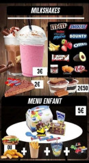 Menu Sun Burger - Menu enfant et milkshakes