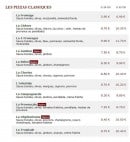 Carte et menu de Le Kiosque à Pizzas à Fere en Tardenois — Les pizzas classiques