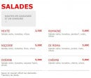 Carte et menu de Pizza Wino à Fere en Tardenois — Les salades