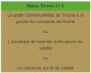 Menu L'Hôtel Restaurant du Cheval Blanc - menu terroir 31€