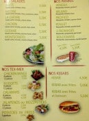 Menu Le Montecristo - Les salades, les paninis, les kebabs et tex mex