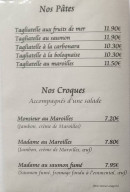 Carte et menu de Estaminet Tio't Nes't à Nouvion et Catillon — Les pâtes et croques