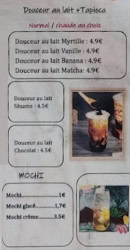 Carte et menu de T'Bao à Chauny — Douceur au lait, tapioca et mochi