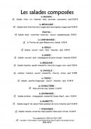 Menu L'Orée du Bois - Les salades composées