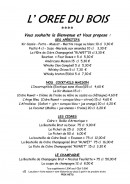 Menu L'Orée du Bois - Les apéritifs, cocktails maison...