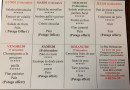Carte et menu de Le lever du jour à La Neuville les Dorengt — Un exemple de menu