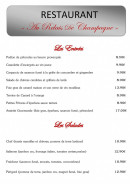 Menu Au Relais de Champagne - Les entrées et salades