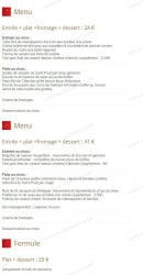 Menu Le Parc - Le menu à 34 €, menu à 41 € et la formule à 20 €