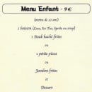 Menu Valentino - Menu enfant