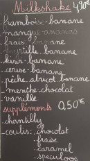 Menu Le Reste Ô Rang - Les milkshakes