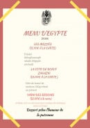 Menu Alexandrie - Le menu d' égypte