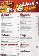 Menu Chicken Street - Les burgers, salades...