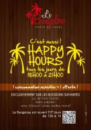 Menu Le Bungalow - Les informations sur les happy hours 