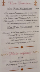 Menu Le p'tit montmartre - Les entrées et plats enfant