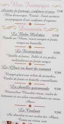 Menu Le p'tit montmartre - Les fromages