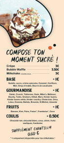 Menu O’La Crepe - Crêpe sucré personnalisé