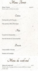 Menu L'Aubergiste Gourmand - Les menus terroir, week-end 