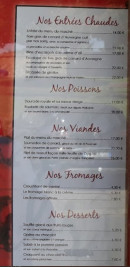 Menu L'Auberge des Tilleuls - Les entrées chaudes, poissons, ...