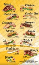 Menu Le Repère Gourmand - Les sandwiches