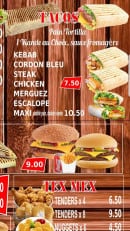 Menu Le Repère Gourmand - Les tacos et tex mex