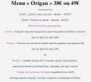 Menu Le Jardin Délice - Le menu Origan