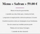 Menu Le Jardin Délice - Le menu Safran