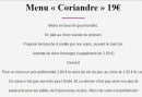 Menu Le Jardin Délice - Le menu Coriandre