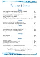 Menu Le Globe - Les entrées, poissons, viandes...