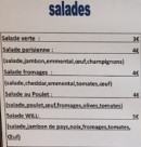 Menu Snack le will - Les salade