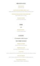 Menu Pierre Grein - Le bistrot suite