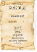 Menu Snack du lac - Les informations