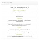 Carte et menu de La Bonne Auberge à Moustiers Sainte Marie — Le menu de l' auberge