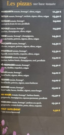Menu Au soleil - Les pizzas base tomate