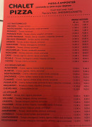 Menu Chalet pizza - La carte