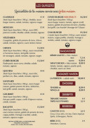 Menu L'Instant Gourmand - Les burgers, sandwichs et lasagnes, desserts,...