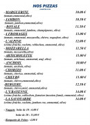 Menu L'artichouette - Les pizzas