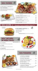Menu Le Comptoir - Les viandes, sauces, tartares de boeuf et poissons