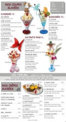 Menu Le Comptoir - Les coupes glacées et crêpes sucrées