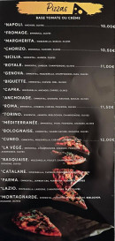 Menu Pizzeria La Cascade - Les pizzas