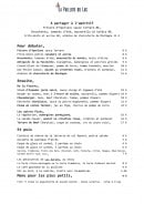 Carte et menu de La Paillote du Lac à Le Sauze du Lac — Les plats à la carte